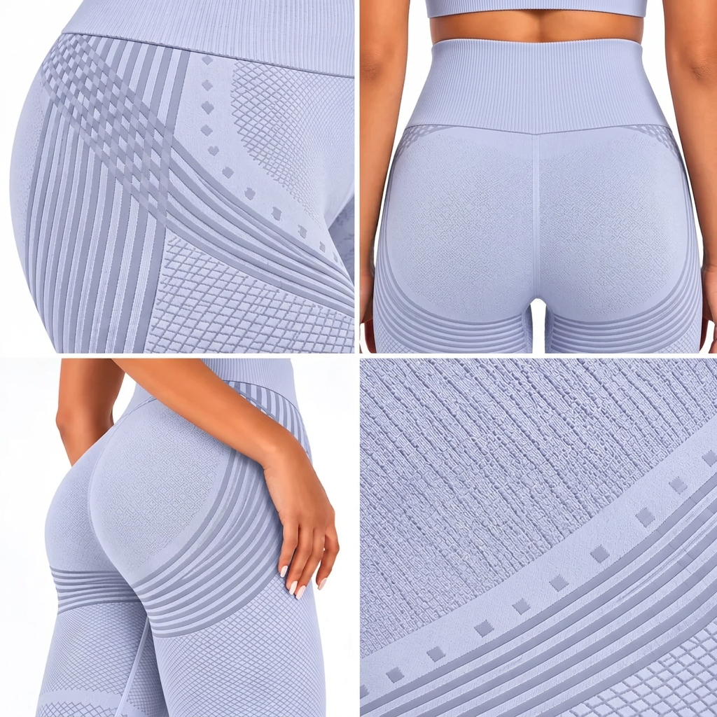 Legginsy 3D antycellulitowe – Błękitne