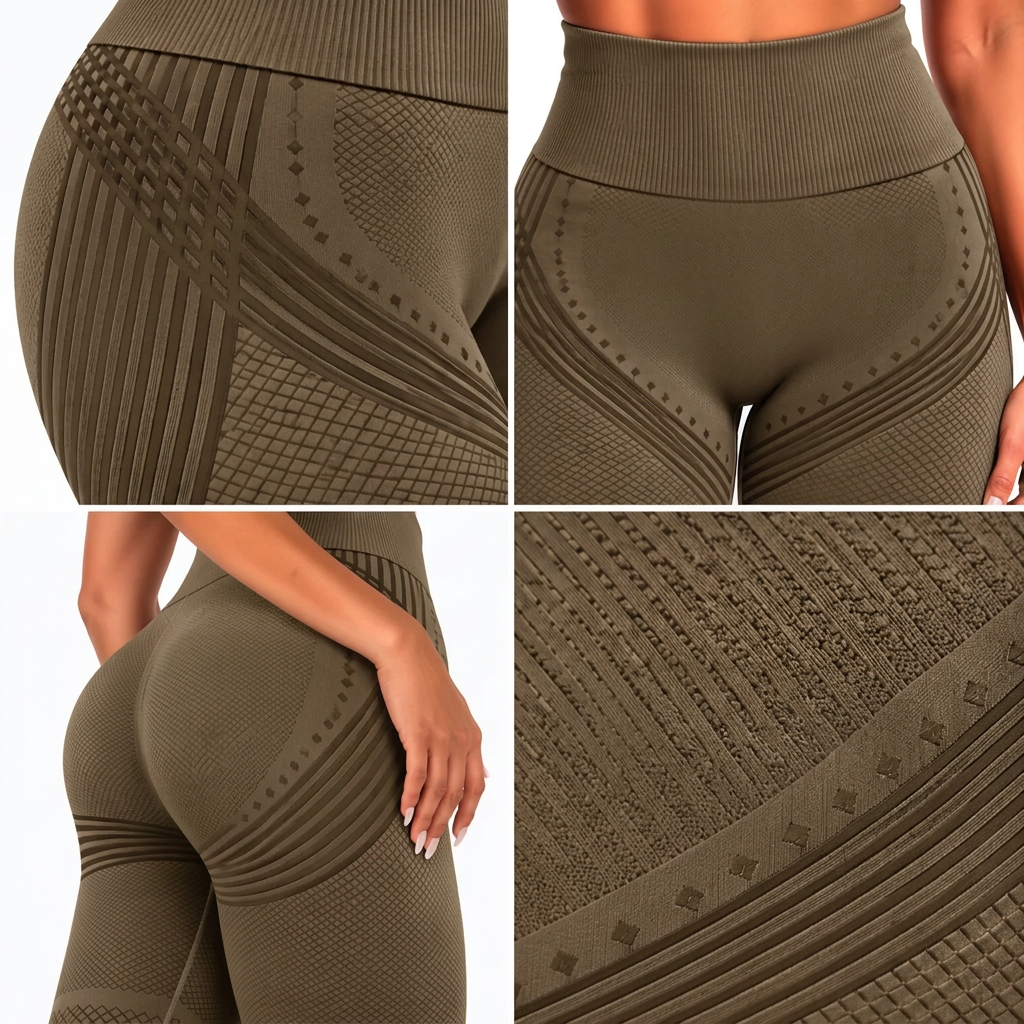 Legginsy 3D antycellulitowe – Khaki