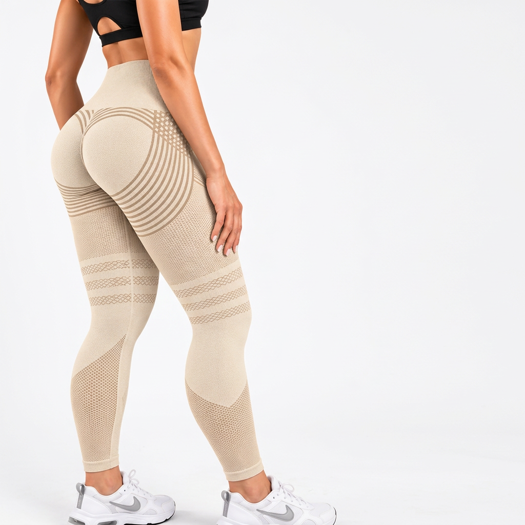 Legginsy 3D antycellulitowe – Beżowe
