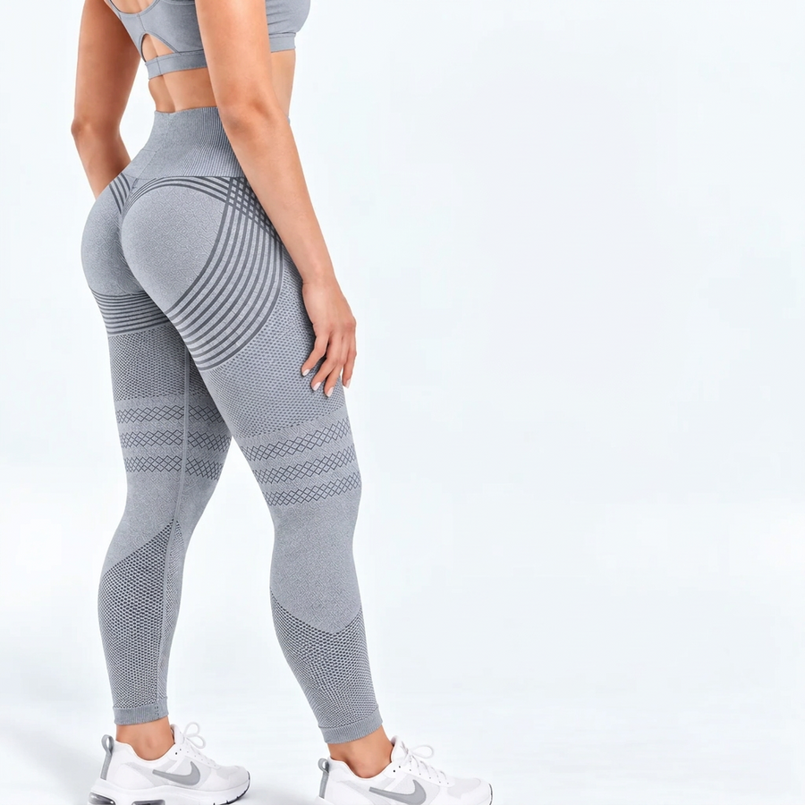 Legginsy 3D antycellulitowe – Jasnoszare