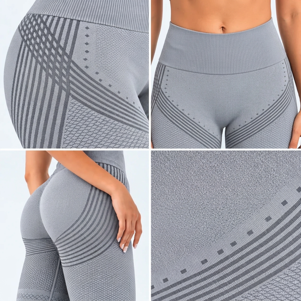 Legginsy 3D antycellulitowe – Jasnoszare