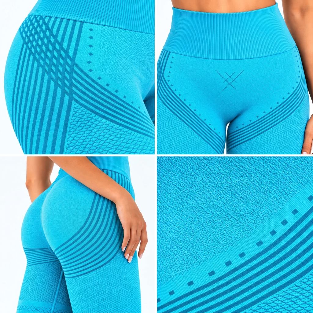 Legginsy 3D antycellulitowe – Turkusowe