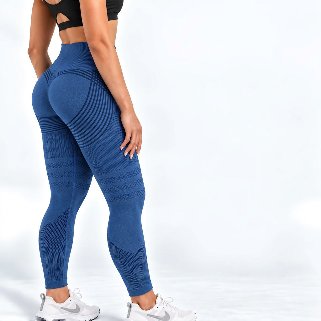 Legginsy 3D antycellulitowe – Niebieskie