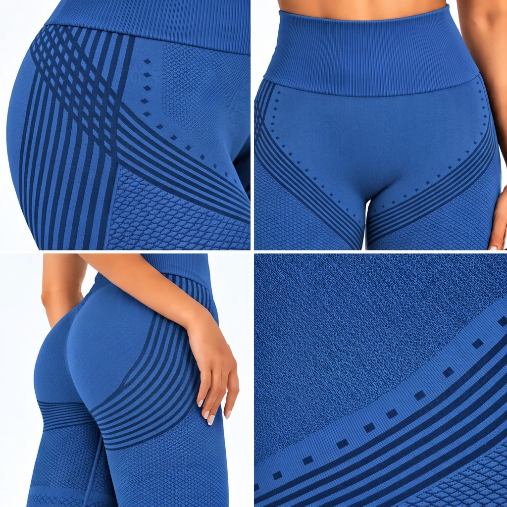 Legginsy 3D antycellulitowe – Niebieskie