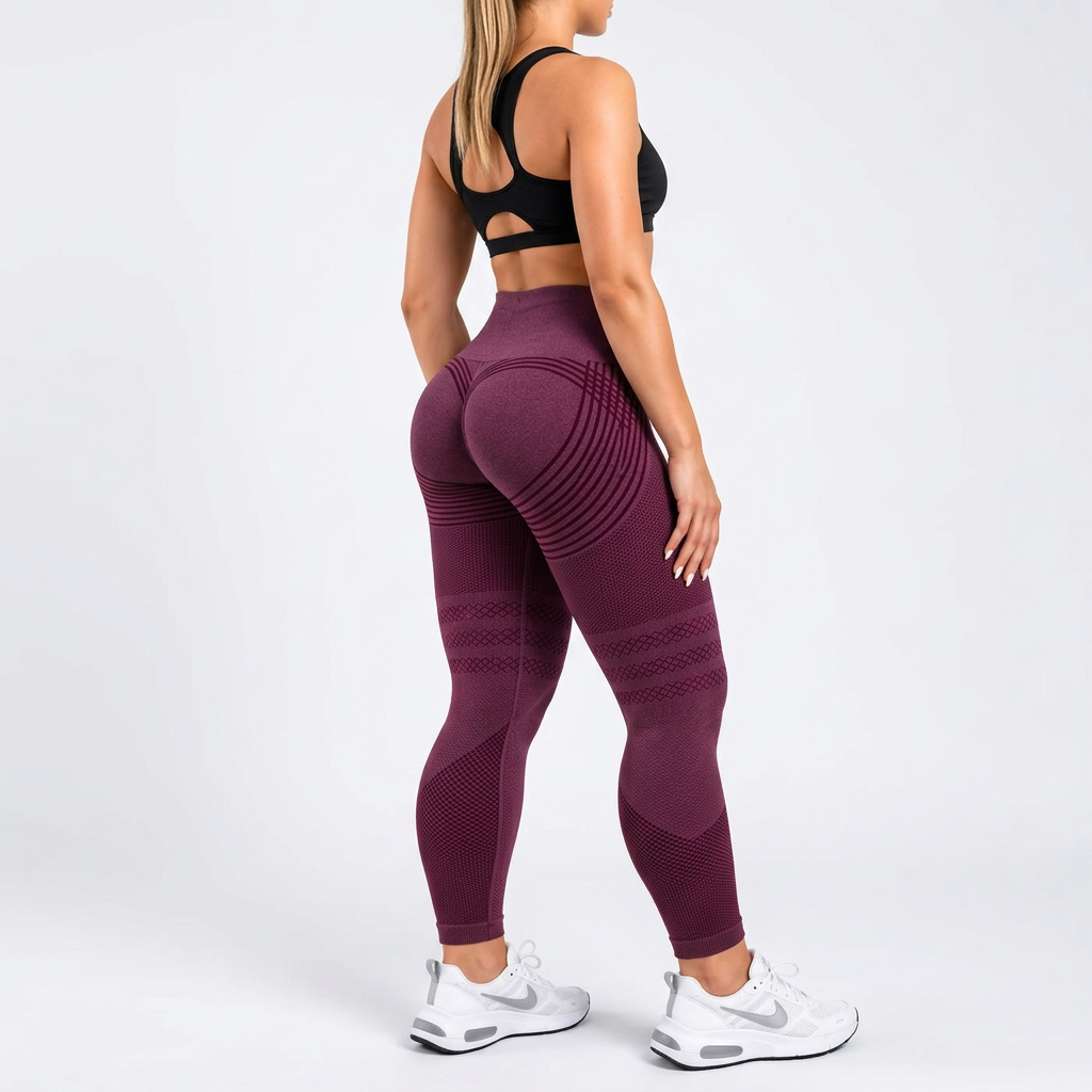 Legginsy 3D antycellulitowe – Bordowe