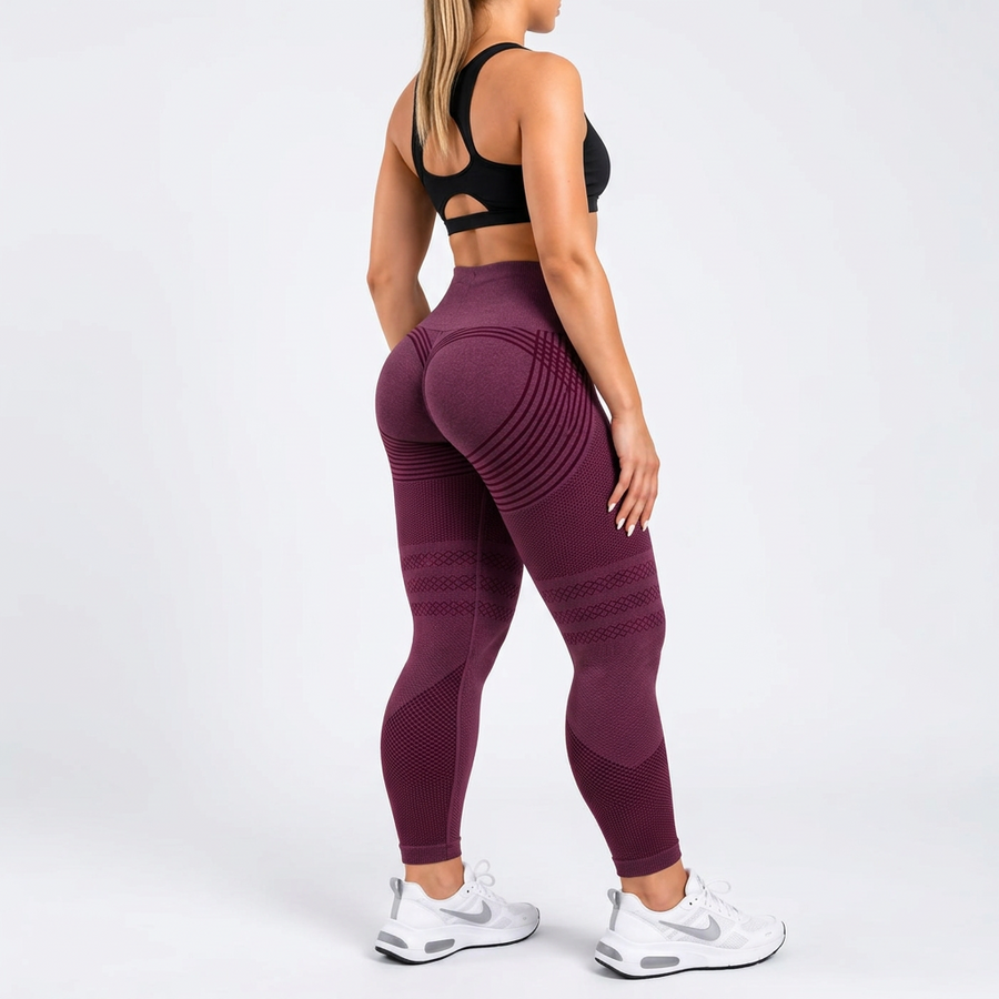 Legginsy 3D antycellulitowe – Bordowe