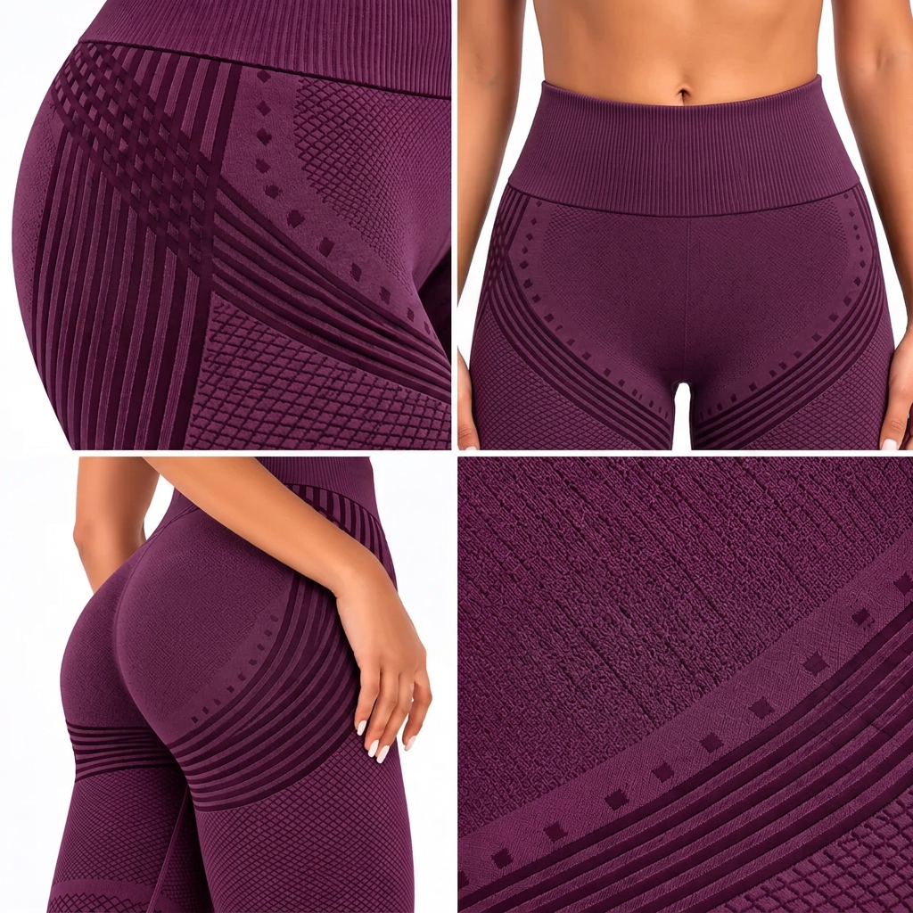 Legginsy 3D antycellulitowe – Bordowe