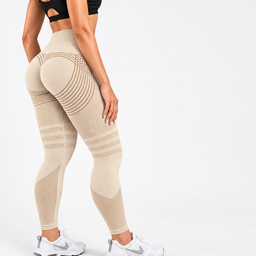Legginsy 3D antycellulitowe – Beżowe