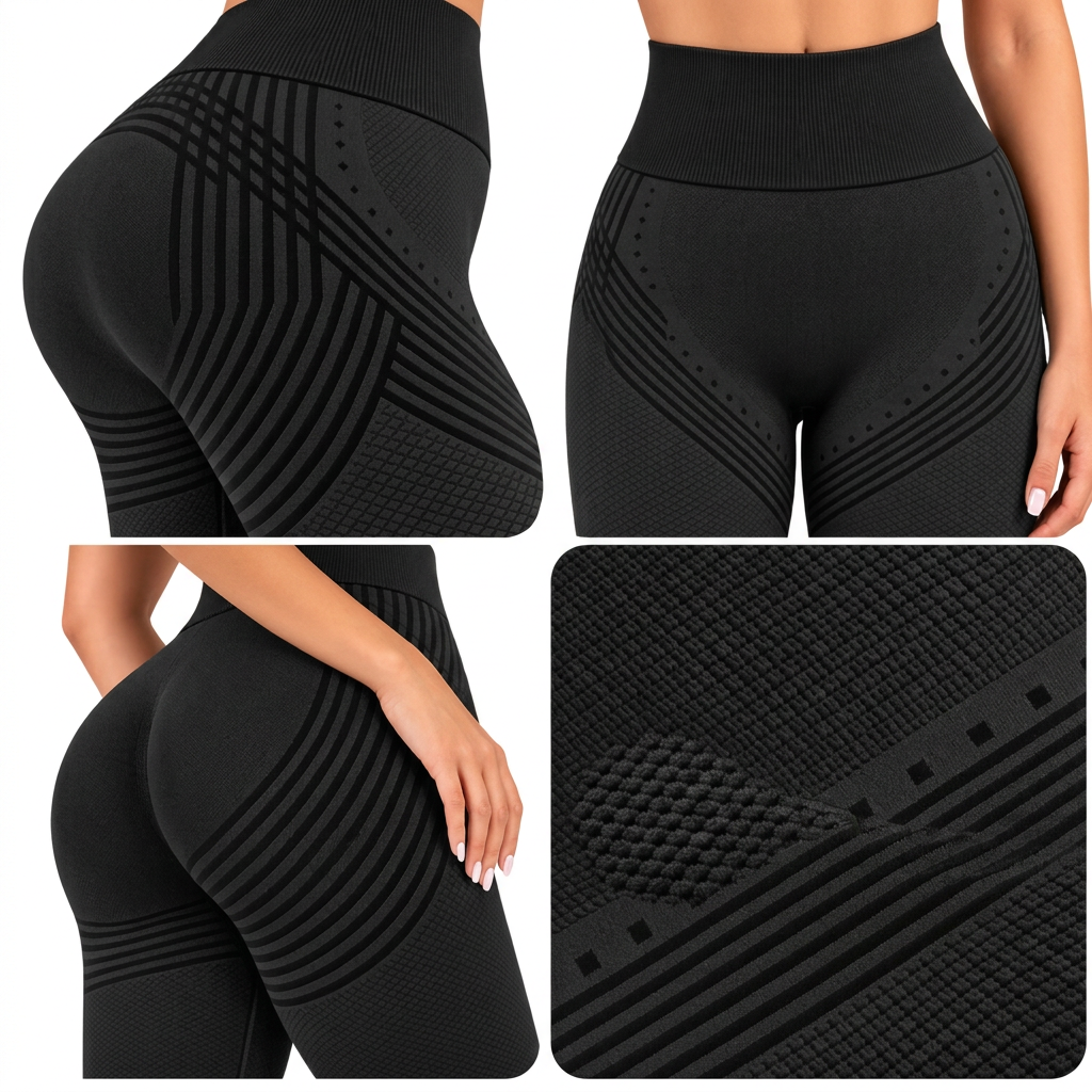Legginsy 3D antycellulitowe – Czarne