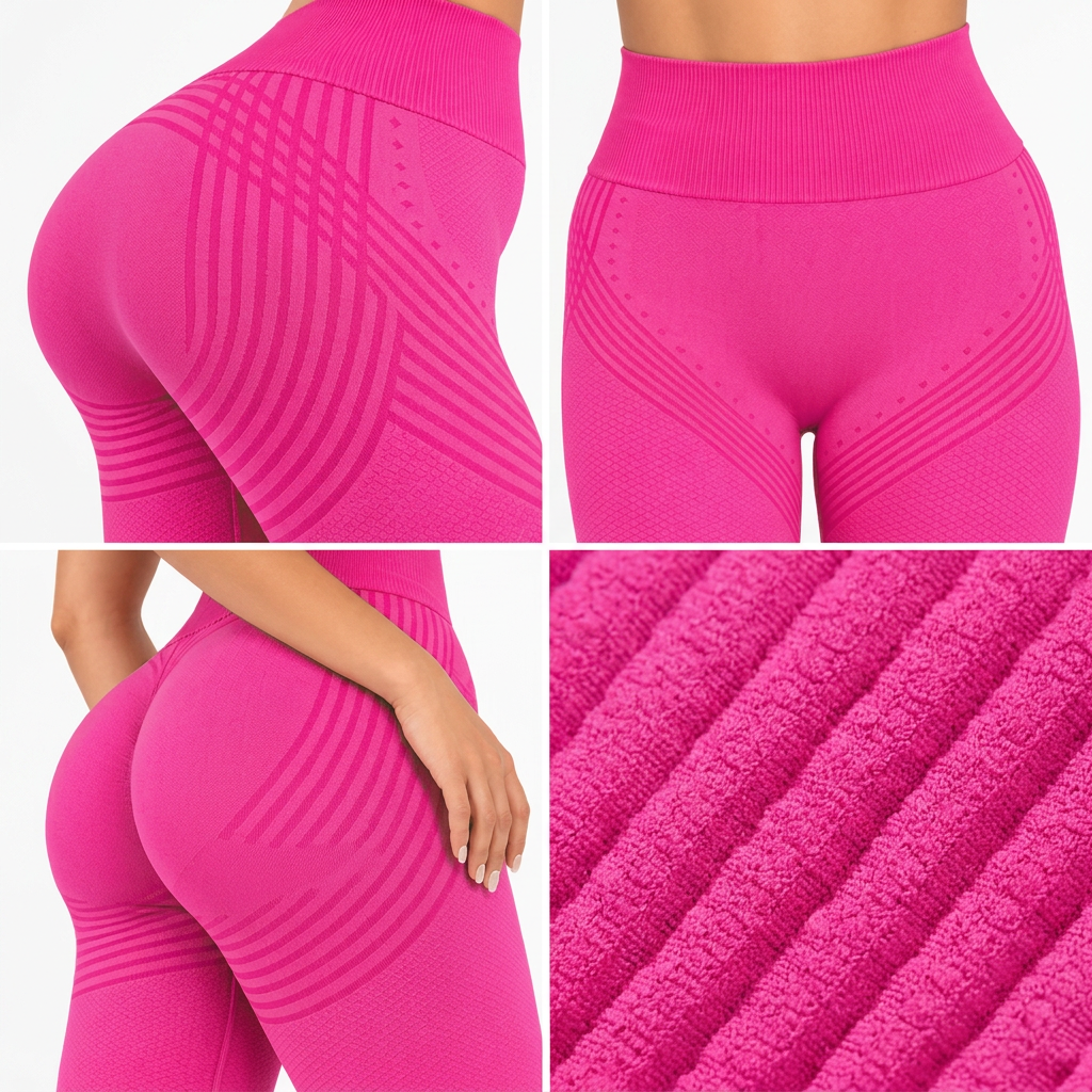 Legginsy 3D antycellulitowe – Różowe